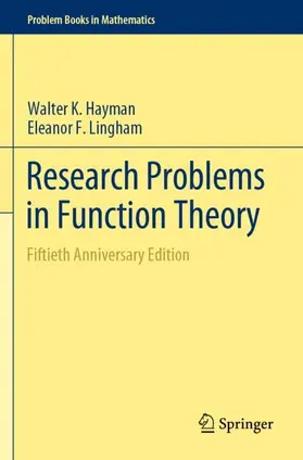 Lingham / Hayman |  Research Problems in Function Theory | Buch |  Sack Fachmedien