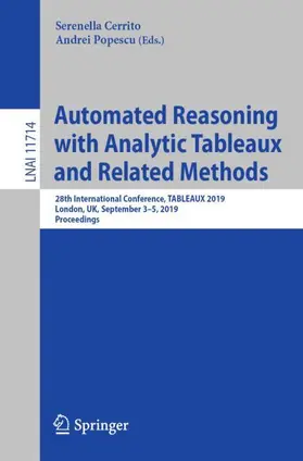 Popescu / Cerrito | Automated Reasoning with Analytic Tableaux and Related Methods | Buch | 978-3-030-29025-2 | sack.de