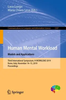 Leva / Longo |  Human Mental Workload: Models and Applications | Buch |  Sack Fachmedien