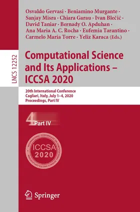 Gervasi / Torre / Murgante |  Computational Science and Its Applications - ICCSA 2020 | Buch |  Sack Fachmedien