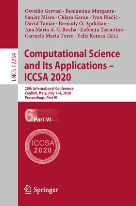 Gervasi / Torre / Murgante |  Computational Science and Its Applications - ICCSA 2020 | Buch |  Sack Fachmedien
