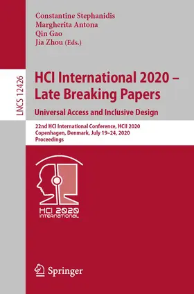 Stephanidis / Zhou / Antona |  HCI International 2020 - Late Breaking Papers: Universal Access and Inclusive Design | Buch |  Sack Fachmedien