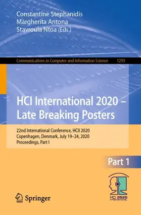 Stephanidis / Ntoa / Antona |  HCI International 2020 - Late Breaking Posters | Buch |  Sack Fachmedien