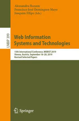 Bozzon / Filipe / Domínguez Mayo |  Web Information Systems and Technologies | Buch |  Sack Fachmedien
