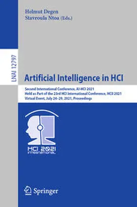 Degen / Ntoa |  Artificial Intelligence in HCI | eBook | Sack Fachmedien