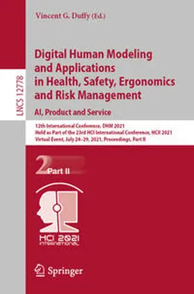Duffy | Digital Human Modeling and Applications in Health, Safety, Ergonomics and Risk Management. AI, Product and Service | E-Book | sack.de