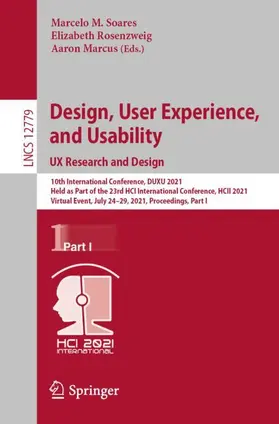Soares / Rosenzweig / Marcus |  Design, User Experience, and Usability: UX Research and Design | Buch |  Sack Fachmedien