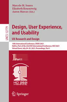 Soares / Rosenzweig / Marcus |  Design, User Experience, and Usability: UX Research and Design | eBook | Sack Fachmedien