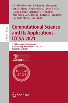 Gervasi / Blecic / Murgante |  Computational Science and Its Applications - ICCSA 2021 | Buch |  Sack Fachmedien