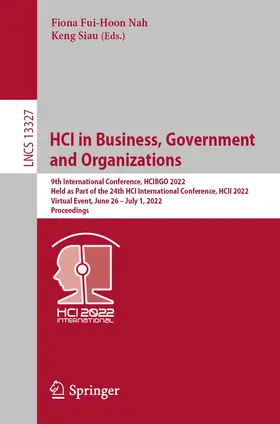 Fui-Hoon Nah / Siau |  HCI in Business, Government and Organizations | Buch |  Sack Fachmedien