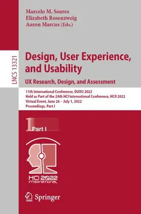 Soares / Rosenzweig / Marcus |  Design, User Experience, and Usability: UX Research, Design, and Assessment | Buch |  Sack Fachmedien