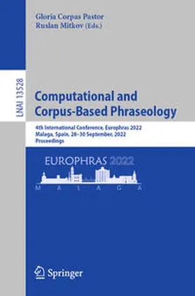 Corpas Pastor / Mitkov |  Computational and Corpus-Based Phraseology | eBook | Sack Fachmedien