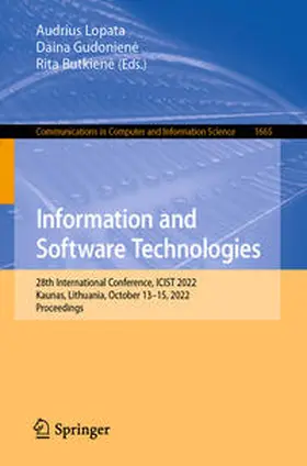 Lopata / Gudoniene / Gudoniene |  Information and Software Technologies | eBook | Sack Fachmedien