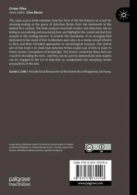 Link |  A Narratological Approach to Lists in Detective Fiction | Buch |  Sack Fachmedien