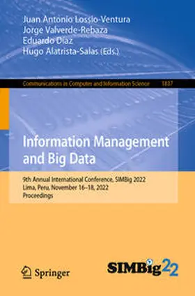Lossio-Ventura / Valverde-Rebaza / Díaz |  Information Management and Big Data | eBook | Sack Fachmedien