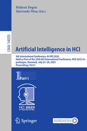 Degen / Ntoa |  Artificial Intelligence in HCI | Buch |  Sack Fachmedien