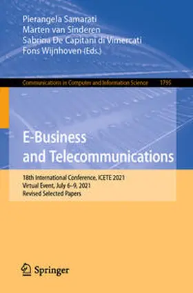 Samarati / van Sinderen / Vimercati | E-Business and Telecommunications | E-Book | sack.de