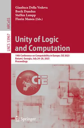Della Vedova / Dundua / Lempp |  Unity of Logic and Computation | Buch |  Sack Fachmedien