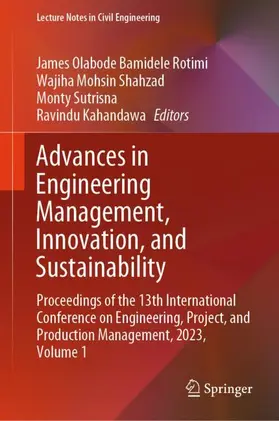 Rotimi / Kahandawa / Shahzad |  Advances in Engineering Management, Innovation, and Sustainability | Buch |  Sack Fachmedien