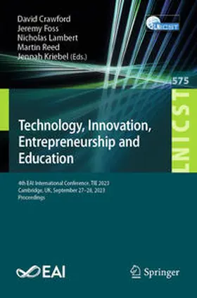 Crawford / Foss / Kriebel |  Technology, Innovation, Entrepreneurship and Education | Buch |  Sack Fachmedien