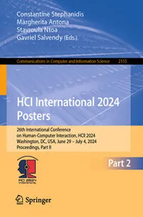 Stephanidis / Antona / Ntoa |  HCI International 2024 Posters | eBook | Sack Fachmedien