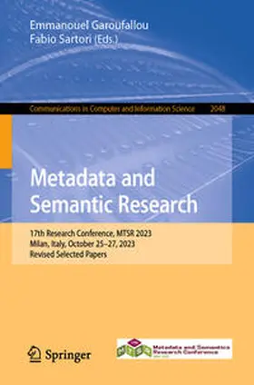 Garoufallou / Sartori | Metadata and Semantic Research | E-Book | sack.de
