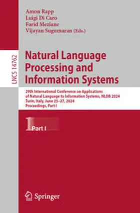 Rapp / Di Caro / Meziane |  Natural Language Processing and Information Systems | eBook | Sack Fachmedien