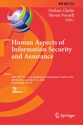 Clarke / Furnell |  Human Aspects of Information Security and Assurance | eBook | Sack Fachmedien