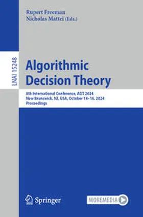 Freeman / Mattei |  Algorithmic Decision Theory | Buch |  Sack Fachmedien