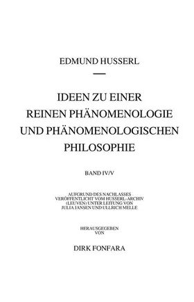 Husserl / Fonfara | Ideen zu einer reinen Phänomenologie und phänomenologischen Philosophie. Zweites Buch: Phänomenologische Untersuchungen zur Konstitution und Wissenschaftstheorie sowie das Nachwort zu meinen Ideen | Buch | 978-3-031-77951-0 | sack.de