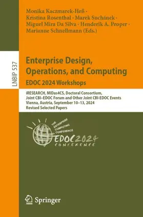 Kaczmarek-Heß / Rosenthal / Schnellmann |  Enterprise Design, Operations, and Computing. EDOC 2024 Workshops | Buch |  Sack Fachmedien