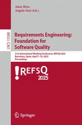 Hess / Susi | Requirements Engineering: Foundation for Software Quality | E-Book | www2.sack.de