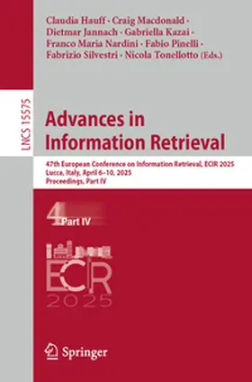 Hauff / Macdonald / Jannach |  Advances in Information Retrieval | Buch |  Sack Fachmedien
