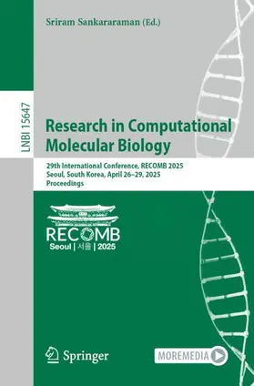 Sankararaman |  Research in Computational Molecular Biology | Buch |  Sack Fachmedien