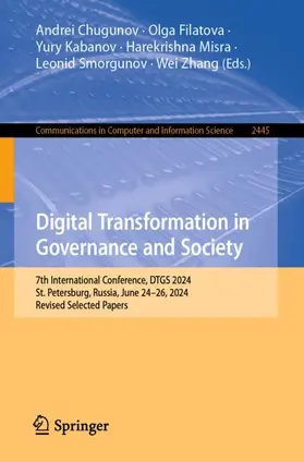 Chugunov / Filatova / Zhang |  Digital Transformation in Governance and Society | Buch |  Sack Fachmedien
