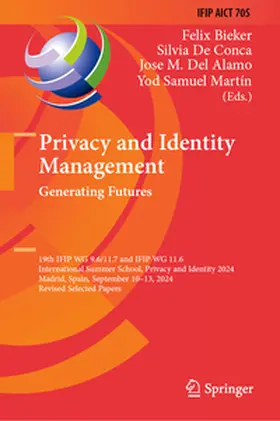 Bieker / De Conca / Del Alamo | Privacy and Identity Management. Generating Futures | E-Book | sack.de