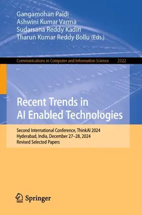 Paidi / Varma / Kadiri |  Recent Trends in AI Enabled Technologies | Buch |  Sack Fachmedien
