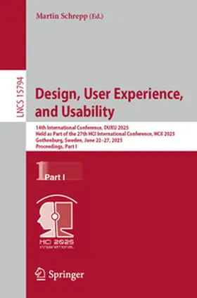 Schrepp | Design, User Experience, and Usability | E-Book | www2.sack.de