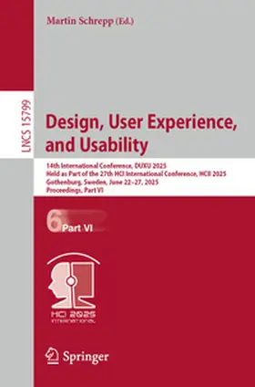Schrepp | Design, User Experience, and Usability | E-Book | sack.de