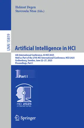 Degen / Ntoa | Artificial Intelligence in HCI | E-Book | sack.de