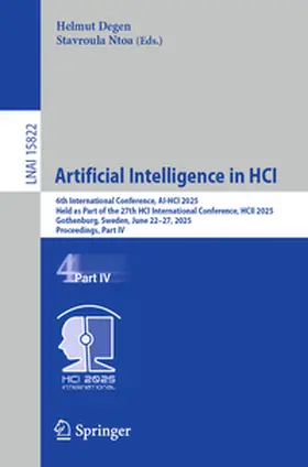 Degen / Ntoa | Artificial Intelligence in HCI | E-Book | sack.de