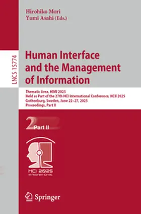 Mori / Asahi | Human Interface and the Management of Information | E-Book | sack.de