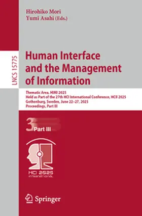 Mori / Asahi |  Human Interface and the Management of Information | eBook | Sack Fachmedien