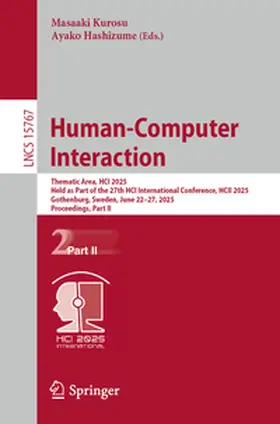 Kurosu / Hashizume |  Human-Computer Interaction | eBook | Sack Fachmedien