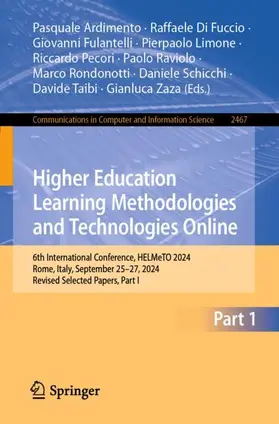 Ardimento / Zaza / Di Fuccio |  Higher Education Learning Methodologies and Technologies Online | Buch |  Sack Fachmedien