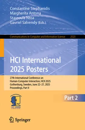 Stephanidis / Antona / Ntoa | HCI International 2025 Posters | E-Book | sack.de