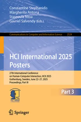 Stephanidis / Antona / Ntoa |  HCI International 2025 Posters | eBook | Sack Fachmedien
