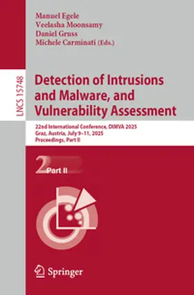 Egele / Moonsamy / Gruss | Detection of Intrusions and Malware, and Vulnerability Assessment | E-Book | sack.de