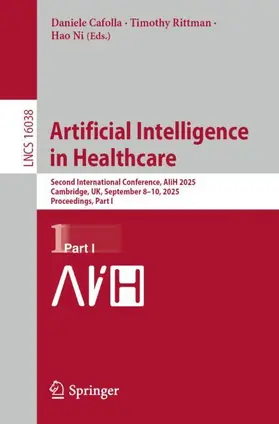 Cafolla / Rittman / Ni |  Artificial Intelligence in Healthcare | Buch |  Sack Fachmedien