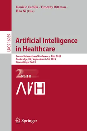 Cafolla / Rittman / Ni |  Artificial Intelligence in Healthcare | eBook | Sack Fachmedien